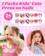 DSVANAY toddler nail wraps 24-count ready-to-use for quick pretend manicures.