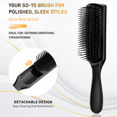 DUAIU round quiff brush creates smooth, voluminous curls for polished styles.