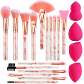 DUAIU professional makeup brushes set features marble handles for precision and a premium feel.