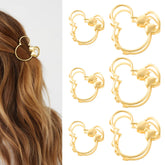 DF DualFERV 6-pack large gold metal claw clips provide secure grip for day-long hairstyles.