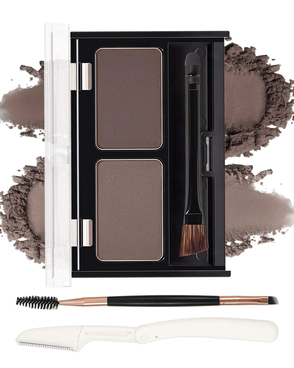 DuaTana polvos de cejas dos colores en paleta para rellenar y definir cejas