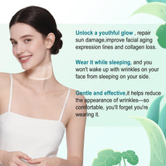 DUBPIRT neck patch application close-up demonstrates easy nightly skin smoothing.