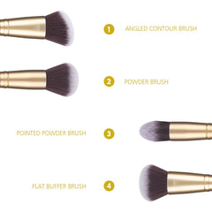 DUcare angle-contour-large-powder brush helps sculpt features with a smooth contour.