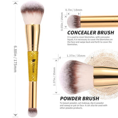 DUcare concealer brush dual-ended for precise concealment and versatile blending