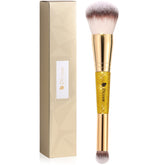 DUcare double-ended brush with glitter handle for flawless makeup application and premium feel