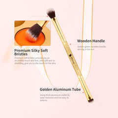 DUcare soft synthetic bristles for smooth blending and minimal shedding