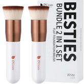 DUcare foundation brush 2pcs flat-top closeup showing smooth blending benefits.