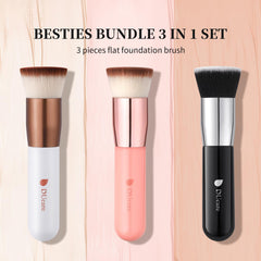 DUcare foundation brush liquid foundation application demonstrates soft patting for even skin tone.