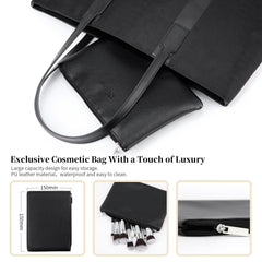 DUcare luxury cosmetic bag shown in use for safe portable brush storage.