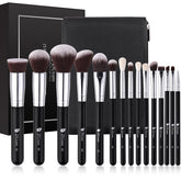DUcare makeup brushes with bag interior view for organized travel-ready storage.