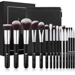 DUcare makeup brushes with bag interior view for organized travel-ready storage.