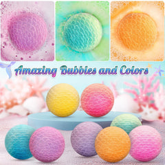 Duchong Mermaid Bath Bombs Pack 2 reveals a hidden mermaid toy during bath.
