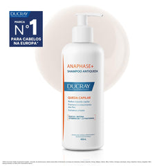 Ducray Anaphase+ cream shampoo closeup highlights creamy texture for gentle lather.