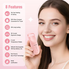 DUDUDU lash curler heat-indicator shows temperature shift for precise curling readiness.