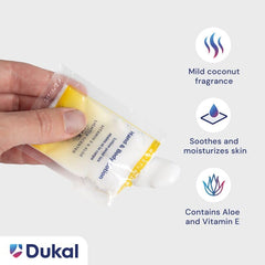 Dukal DawnMist single-use packet open, ready for on-the-go skin moisture