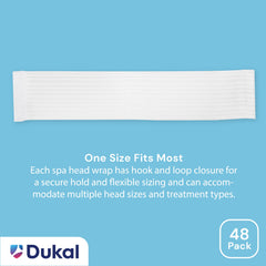 Dukal Reflections headband closure detail highlights secure wrap during active tasks.
