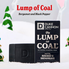 Close-up of activated charcoal coal soap bar showing deep-clean look.