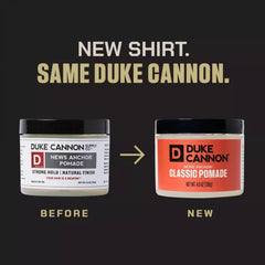Duke Cannon Flexible finish shows subtle shine on textured hair.