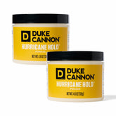 Duke Cannon News Anchor Hurricane Hold Pomade 2-Pack front view shows strong hold packaging for all-day style