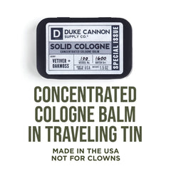 Duke Cannon Vetiver Oakmoss scent profile captures outdoor-green sophistication.