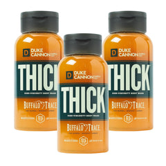 Duke Cannon Thick Bourbon Oak Barrel body wash pour shows rich lather for a refreshing shower