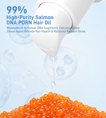 Dumie Hair Oil being applied to strands for smoothing