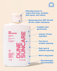 DUNE SunCare Mug Guard Reef Safe Packaging shown for ocean-friendly sunscreen.