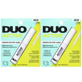 DUO Active Clear Eyelash Glue tube in hand delivers secure hold for all-day wear.