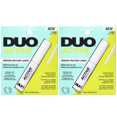 DUO Active Clear Eyelash Glue tube in hand delivers secure hold for all-day wear.