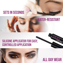 DUO Quick-Set waterproof lash glue offers long-lasting wear.