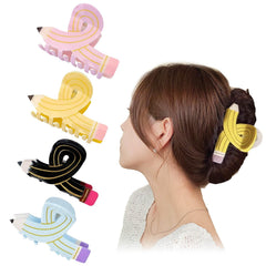 DUOJINSANXI blue pencil hair claw closeup for daily school styling