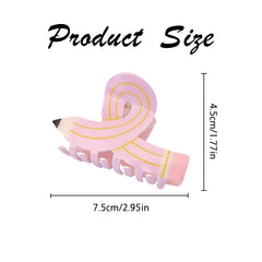 DUOJINSANXI pink pencil hair clip in hand for cute teacher gift