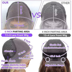 Durgio Ombre Highlight 13x6 wig transparent lace melts with skin tone