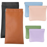 DXMWWTP pocket cosmetic bag yellow snap closure for quick on the go access.