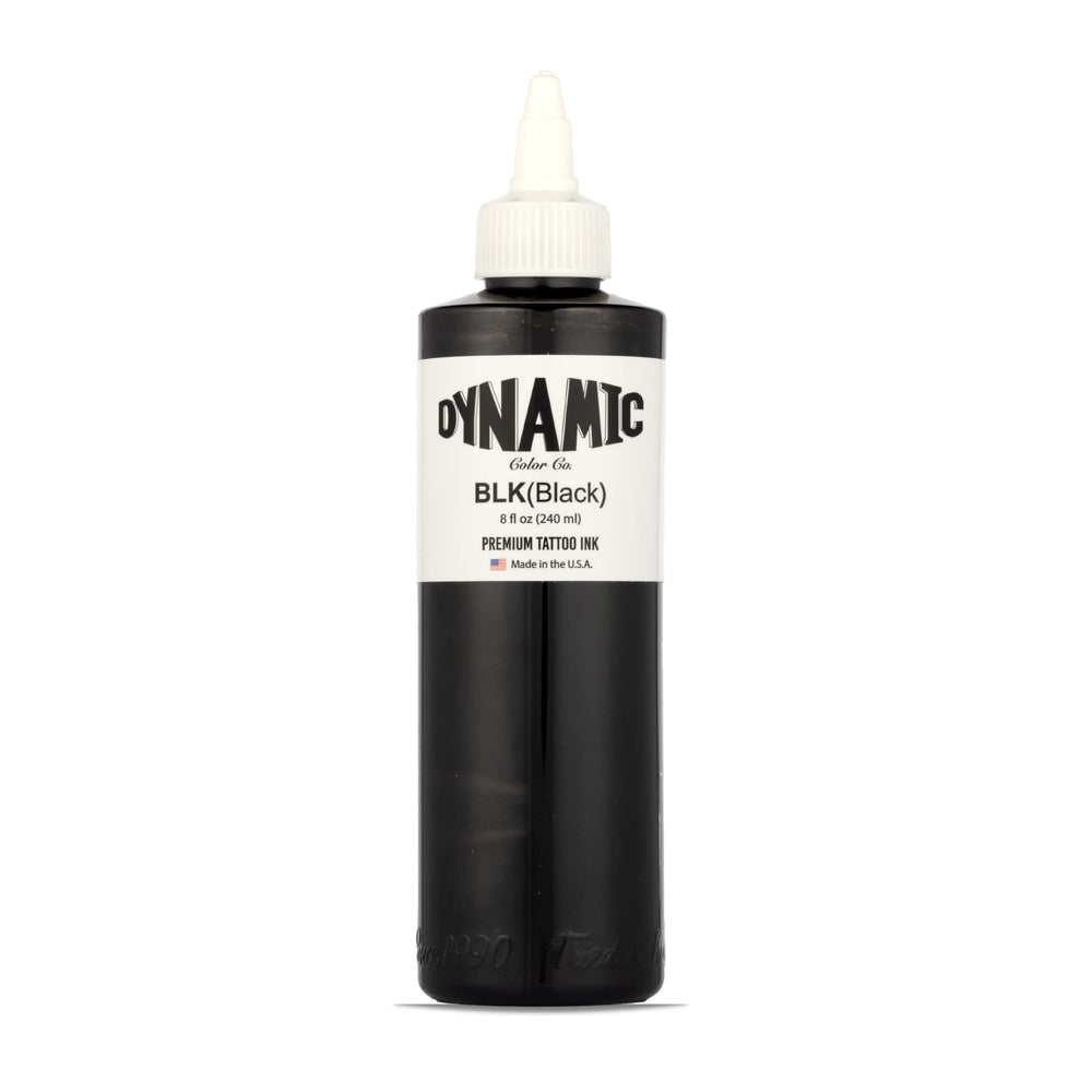 Dynamic Color Co Black Ink 8oz bottle with premium packaging for authentic, reliable ink