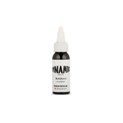 Dynamic Color Co. black tattoo ink bottle showcasing vivid color.
