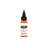 Dynamic Color Co bright orange ink bottle showcases vibrant pigment for bold outlines.