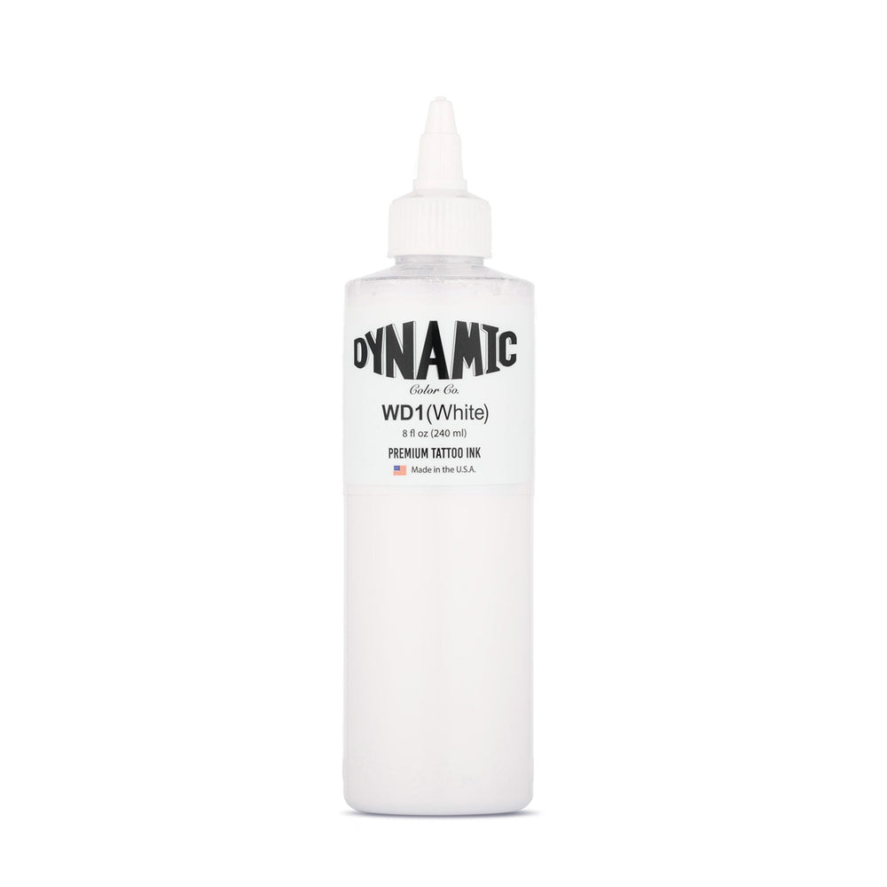 Dynamic Color Co White Tattoo Ink bottle front shows premium packaging for professional tattoo artists