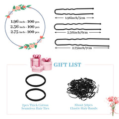 DySaLic U-shaped hair pins 2.4in versatile for short or long hair styling.