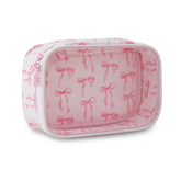 DYSHAYEN clear makeup bag with pink bow — easy to spot at a glance