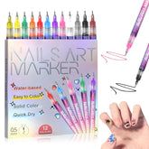 DZCKTFYGRT 12 colors nail art pens showcase vibrant hues for bold designs.