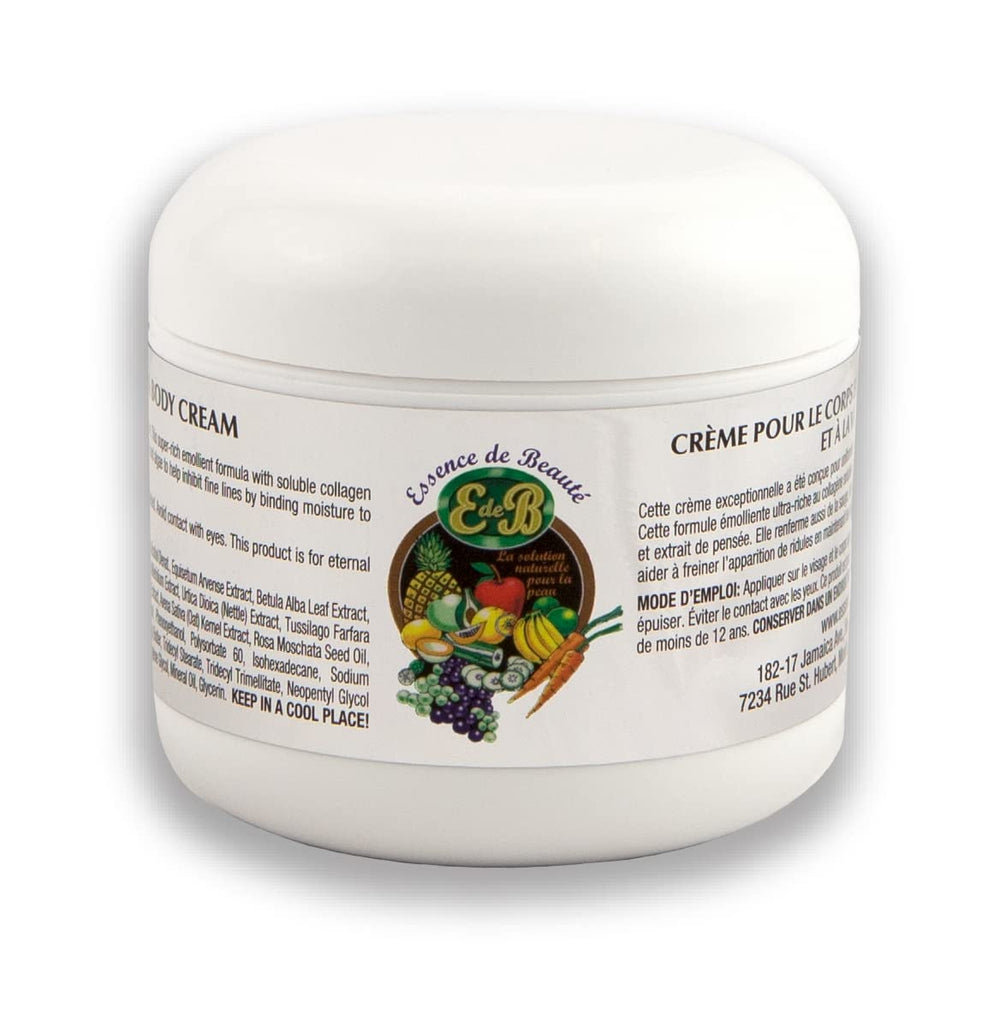 E de B Essence de Beaute Collagen Cream 8oz bottle boosts hydration and youthful glow