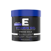 E Elegance Vitamin Gel bottle front view shows strong hold and radiant shine.