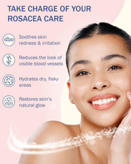 e70 rosacea cream being applied for soothing all-day comfort