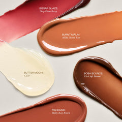 EADEM Le Chouchou Bisous Burnt Malai swatch offers plum-rich color and lip-softening care.