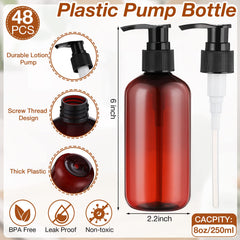 Eaasty 8oz clear bottle with transparent body for easy content monitoring