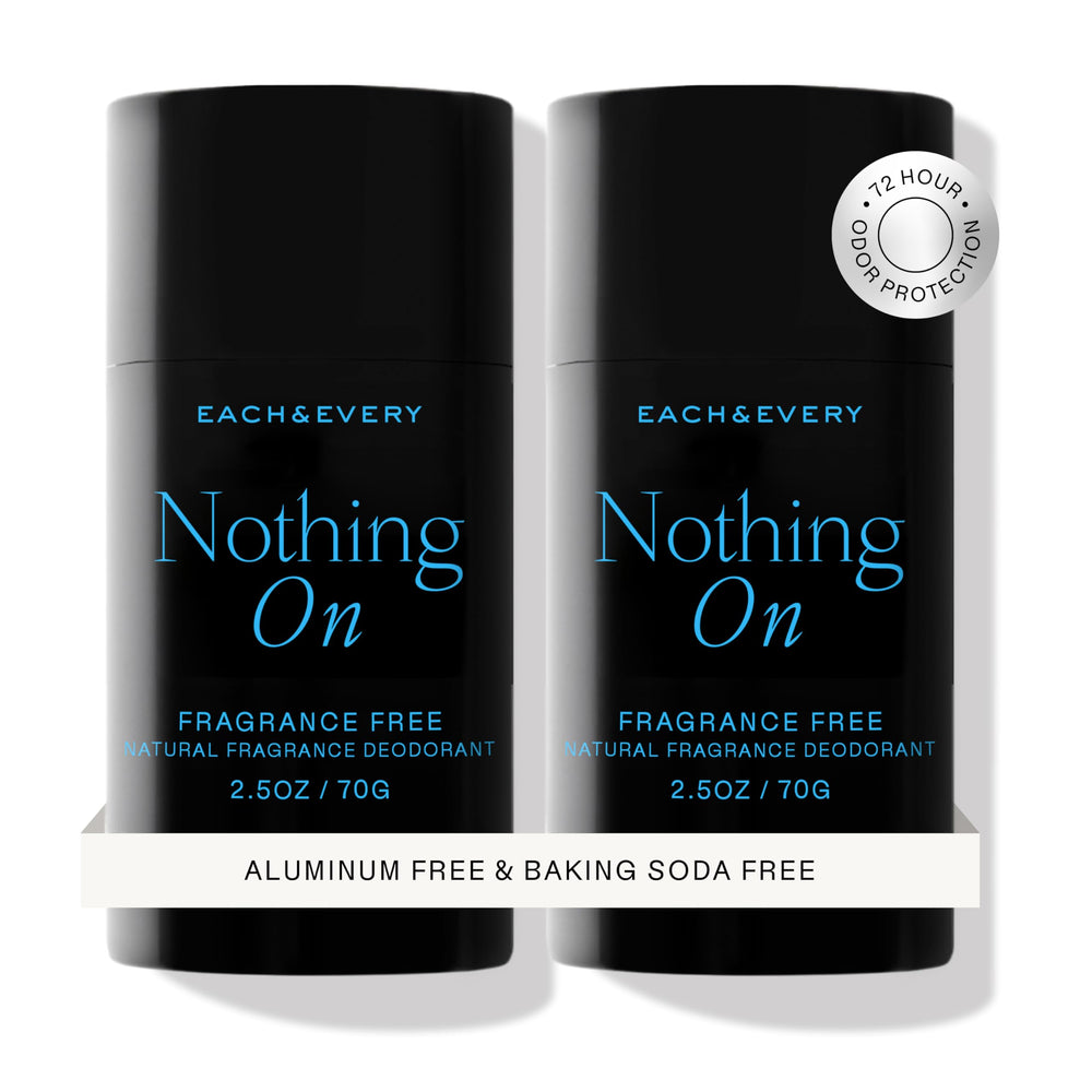 Each & Every unscented deodorant stick provides fragrance-free protection for sensitive skin