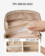 Eachy makeup bag clear TPU brush pocket shows tools for fast access