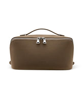EACHY makeup bag shows lychee-grain PU leather texture for premium look and feel.