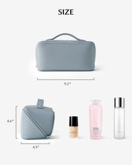 EACHY travel makeup bag divider and handle help you sort and carry.